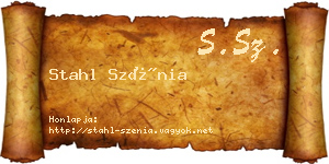 Stahl Szénia névjegykártya